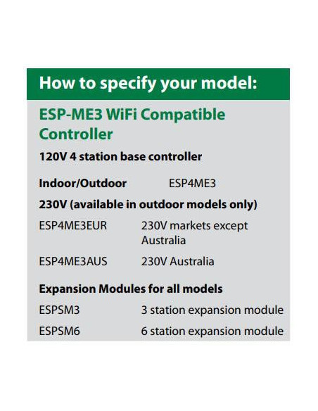 RAIN BIRD PROGRAMADOR ESP-ME3 24V 4EST  AMP 22EST