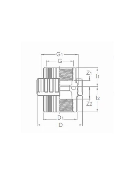 ENLACE 3 PIEZAS PVC ROSCA HEMBRA 1 ¼"
