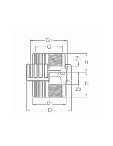 ENLACE 3 PIEZAS PVC ROSCA HEMBRA 1 ½"