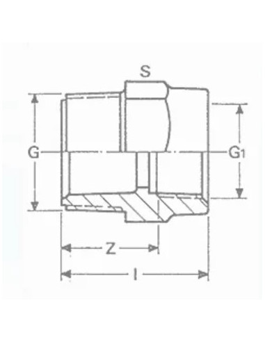 REDUCCION PVC 3/4" x 1/2" ROSCAS MACHO HEMBRA