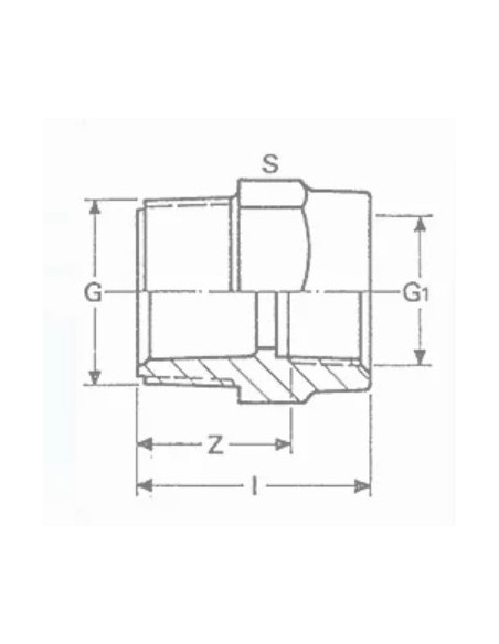 REDUCCION PVC 1/2" x 3/8" ROSCA MACHO HEMBRA