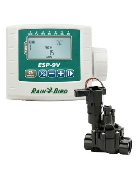 PROGRAMADOR DE RIEGO ESP-9V 1 ESTACION CON ELECTROVÁLVULA RAIN BIRD