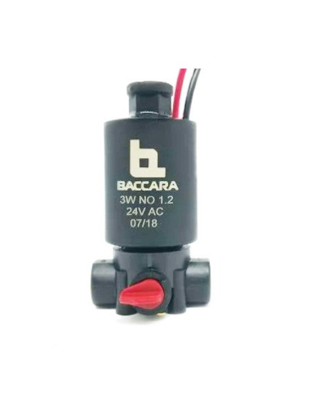 SOLENOIDE BACCARA G75-A 24V AC 3 VÍAS 2 HILOS N.O