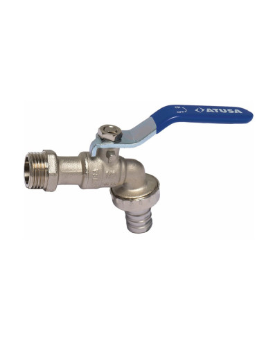 GRIFO DE JARDIN CURVO PORTAMANGUERAS DE 1/2" x 3/4”