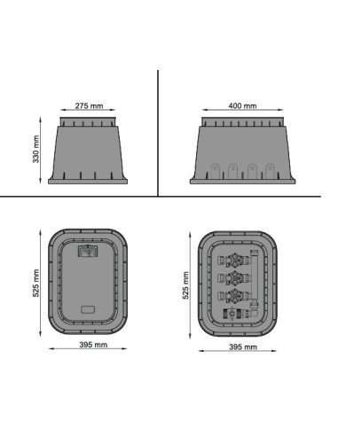 ARQUETA RECTANGULAR 41x28x30 cm CON TIRADOR