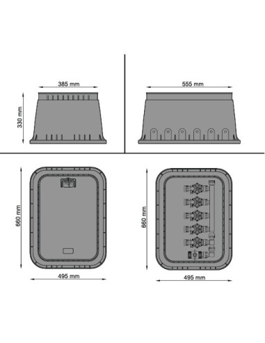 ARQUETA RECTANGULAR 55x38x30 cm CON TIRADOR