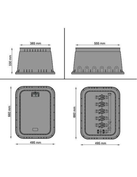 ARQUETA RECTANGULAR 55x38x30 cm CON TIRADOR