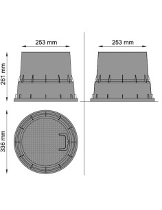 Arqueta circular 25 cm diámetro tapa verde tirador 2