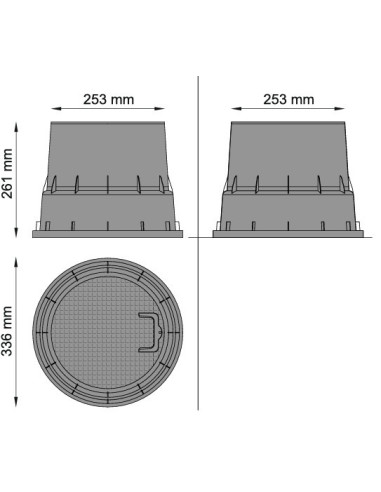 ARQUETA CIRCULAR 25 cm DIÁMETRO CON TIRADOR