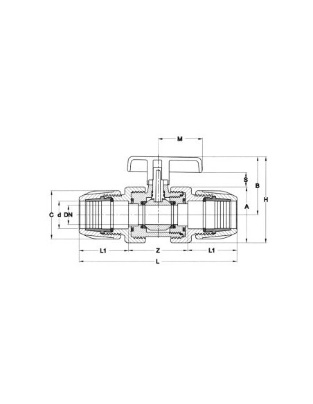 PL VALVULA FITTING 32 mm POLIETILENO