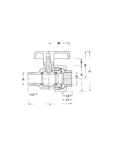 PL VALVULA PVC 1  COLECTOR SALIDA MACHO/HEMBRA