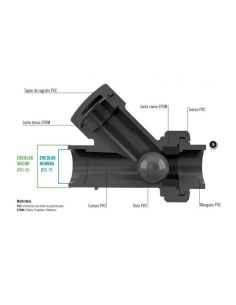 VALVULA DE RETENCION BOLA PVC Y GRIEGA 40mm 2