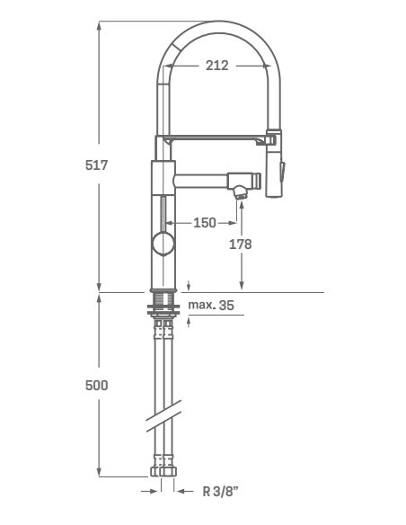 GRIFO OSMOSIS PILOT CAÑO FLEX NEGRO