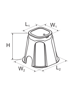 Arqueta de riego cuadrada Poelsan 73006 de 6 pulgadas — producto sin fondo 2