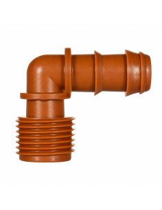 Codo rosca macho marrón 16 mm x 1/2 pulgada, vista del producto