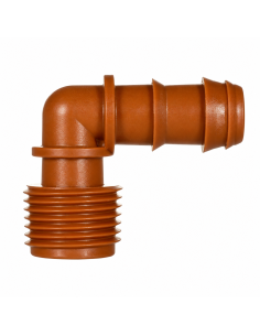 Codo rosca macho marrón 17 mm x 3/4 pulgada