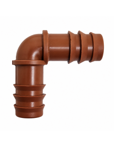 Codo marrón dentado 16 x 16 mm
