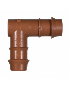 Codo marrón dentado 17 mm con junta