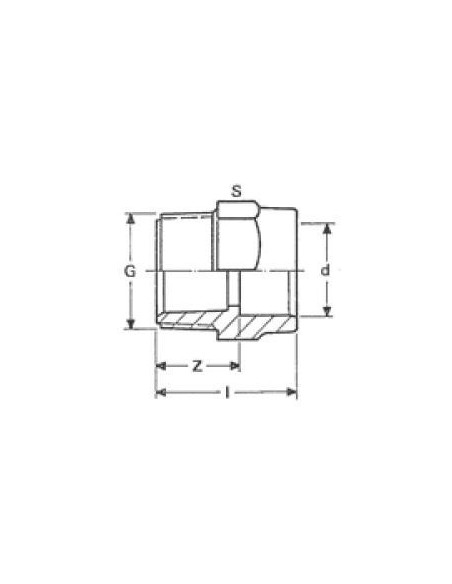 TERMINAL ROSCA MACHO PVC 40 mm x 1 ¼ 