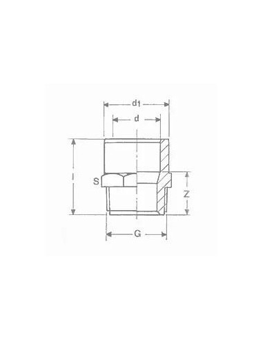 TERMINAL ROSCA MACHO 75 mm x 90 mm x  2 ½  