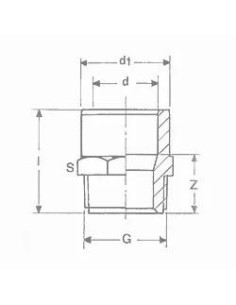TERMINAL ROSCA MACHO 110 mm x 125 mm x 4  2