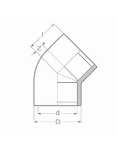 CODO PVC 25 mm 45º 2