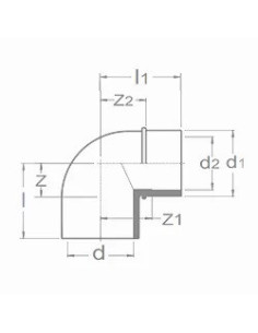 CODO PVC 50 mm 90º MACHO HEMBRA 2