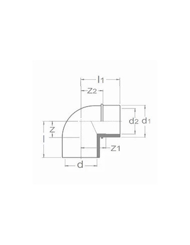 CODO PVC 50 mm 90º MACHO HEMBRA