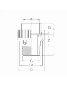 ENLACE 3 PIEZAS PVC MIXTO ROSCA MACHO 25 mm x 3/4  2