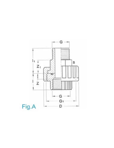 ENLACE 3 PIEZAS PVC ROSCA MACHO-HEMBRA 1 ¼ 